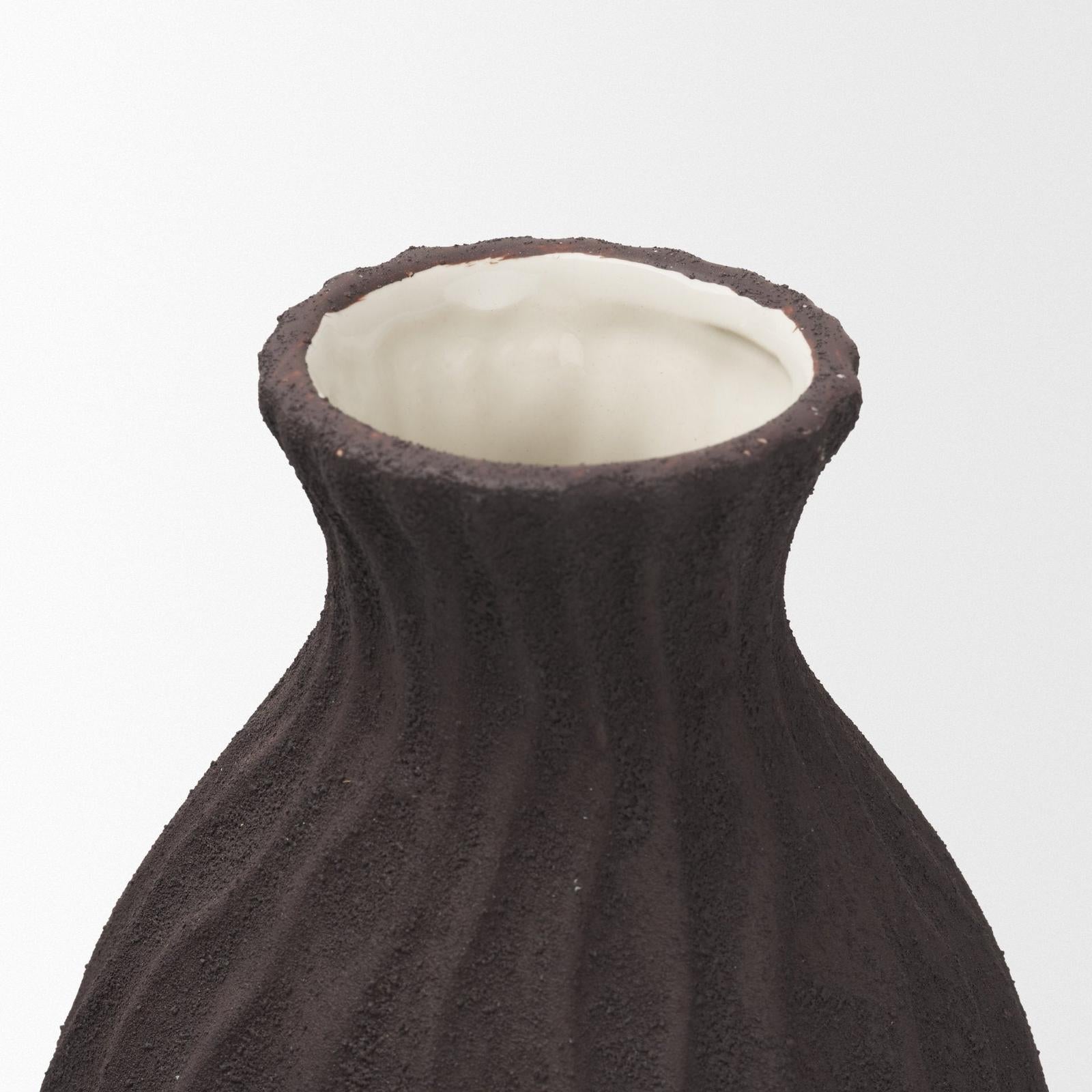Mercana Tidal Ceramic Rippled Decorative Vase