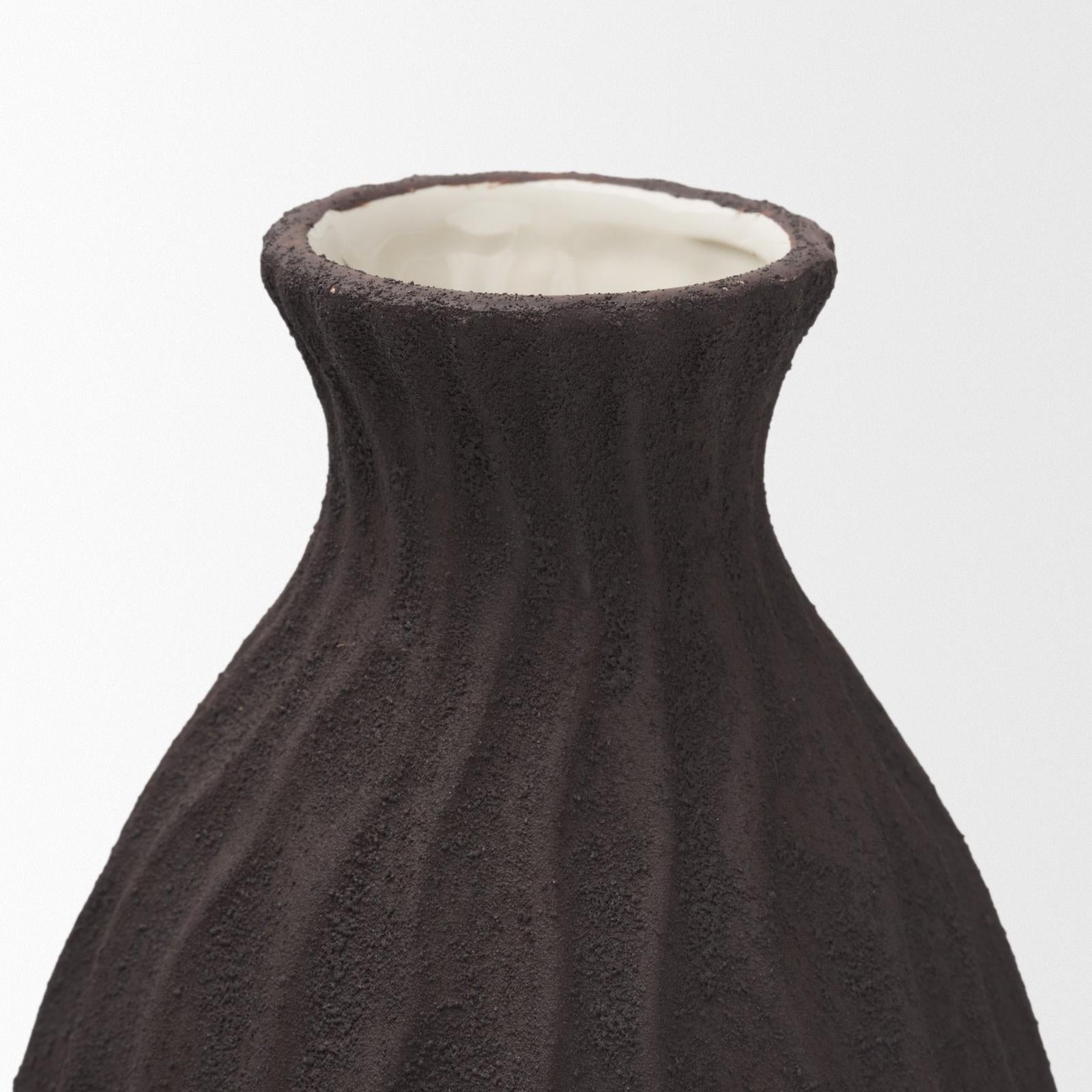 Mercana Tidal Ceramic Rippled Decorative Vase
