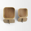 Mercana Benton Wood w/ Brass Handle Decorative Box Set