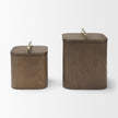 Mercana Benton Wood w/ Brass Handle Decorative Box Set
