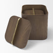 Mercana Benton Wood w/ Brass Handle Decorative Box Set