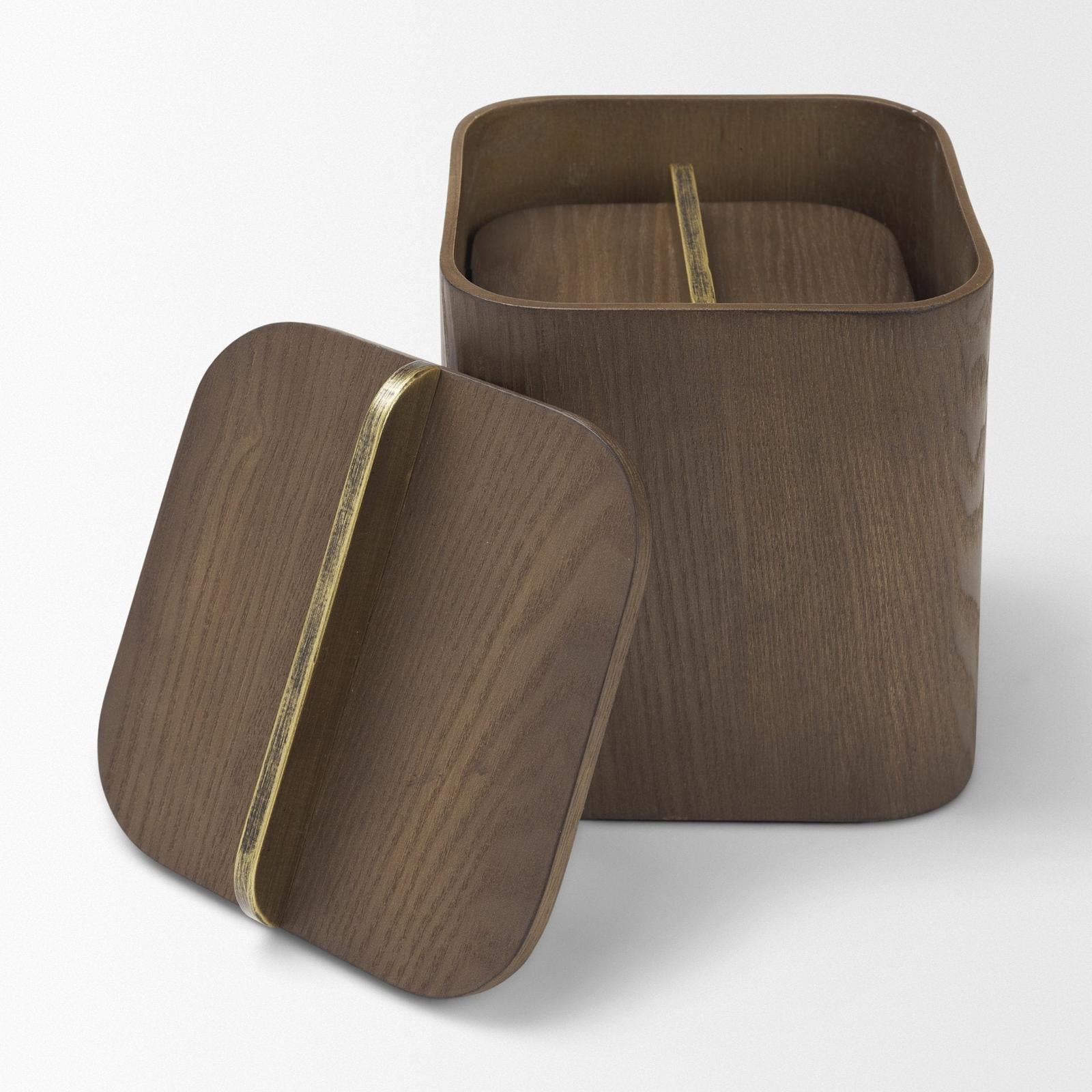 Mercana Benton Wood w/ Brass Handle Decorative Box Set