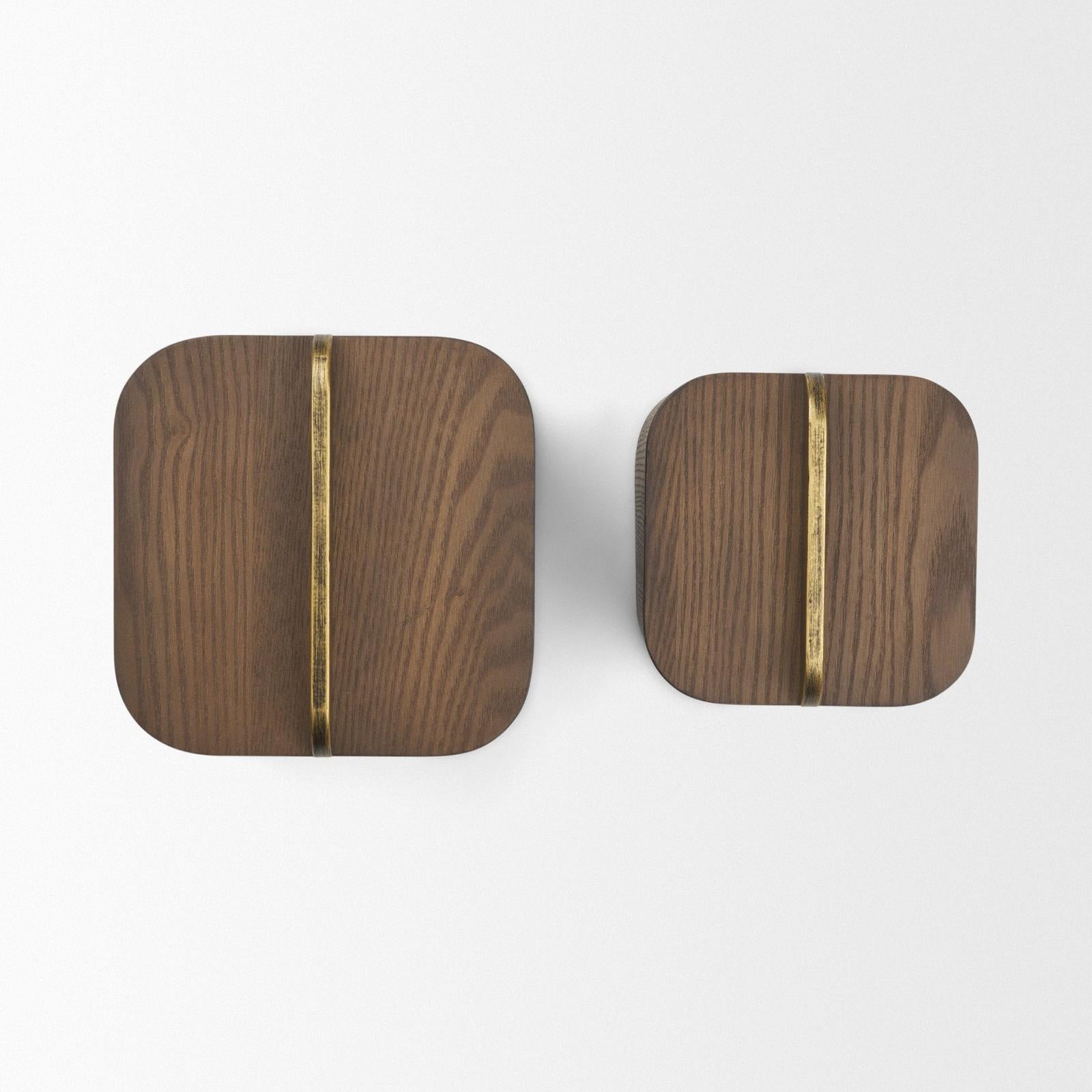 Mercana Benton Wood w/ Brass Handle Decorative Box Set