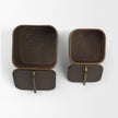 Mercana Benton Wood w/ Brass Handle Decorative Box Set