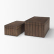 Mercana Strata Fluted Walnut Wood Decorative Box Set