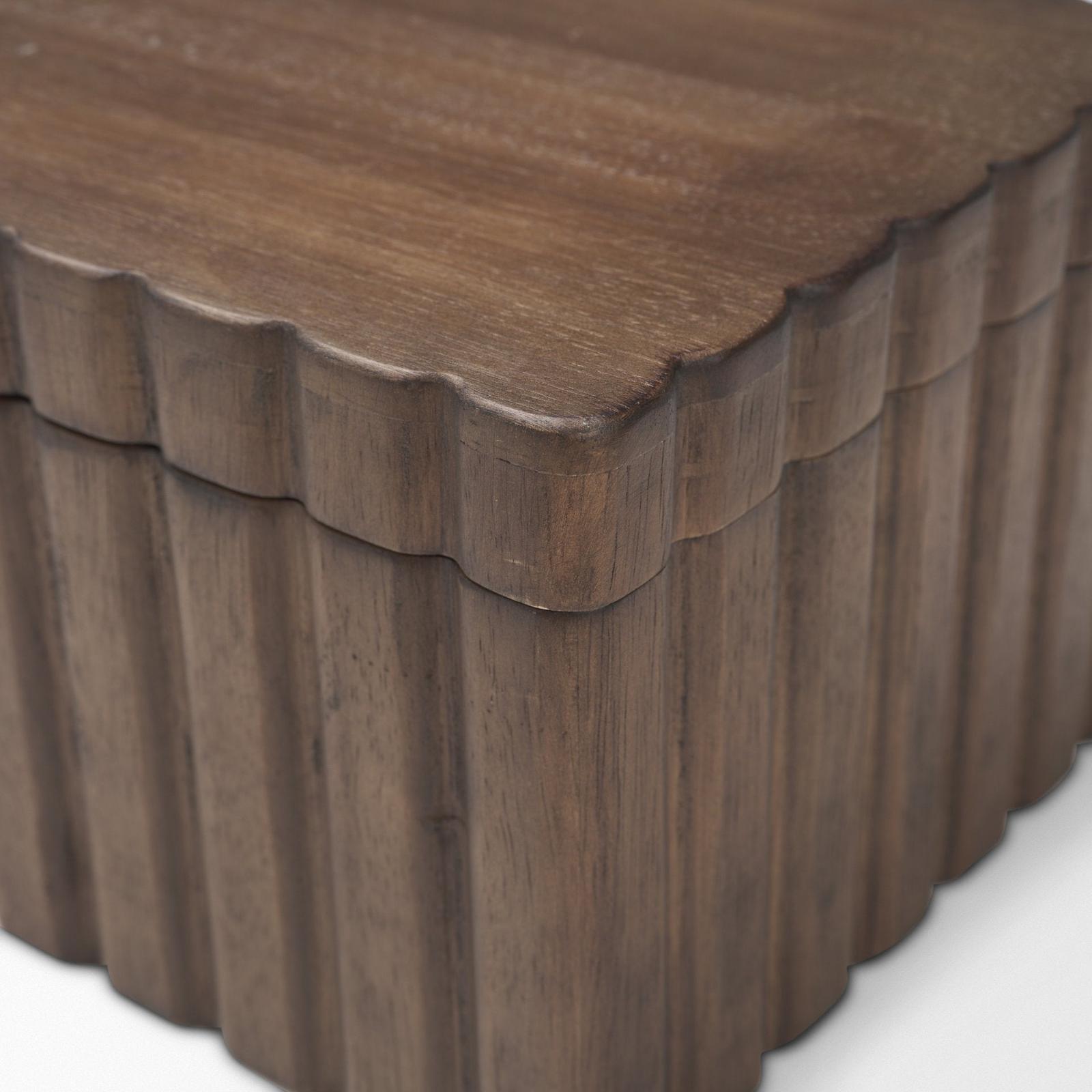 Mercana Strata Fluted Walnut Wood Decorative Box Set