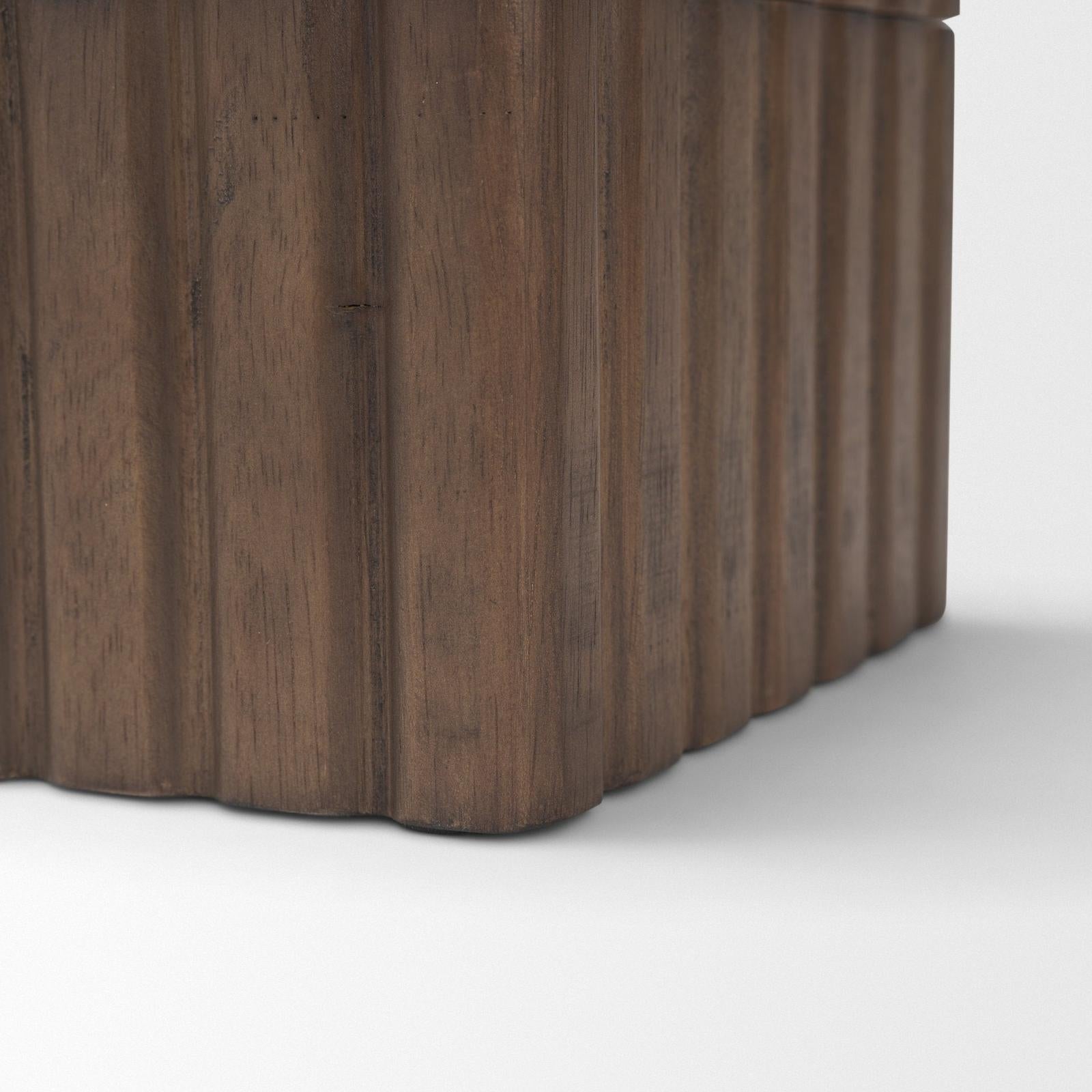 Mercana Strata Fluted Walnut Wood Decorative Box Set