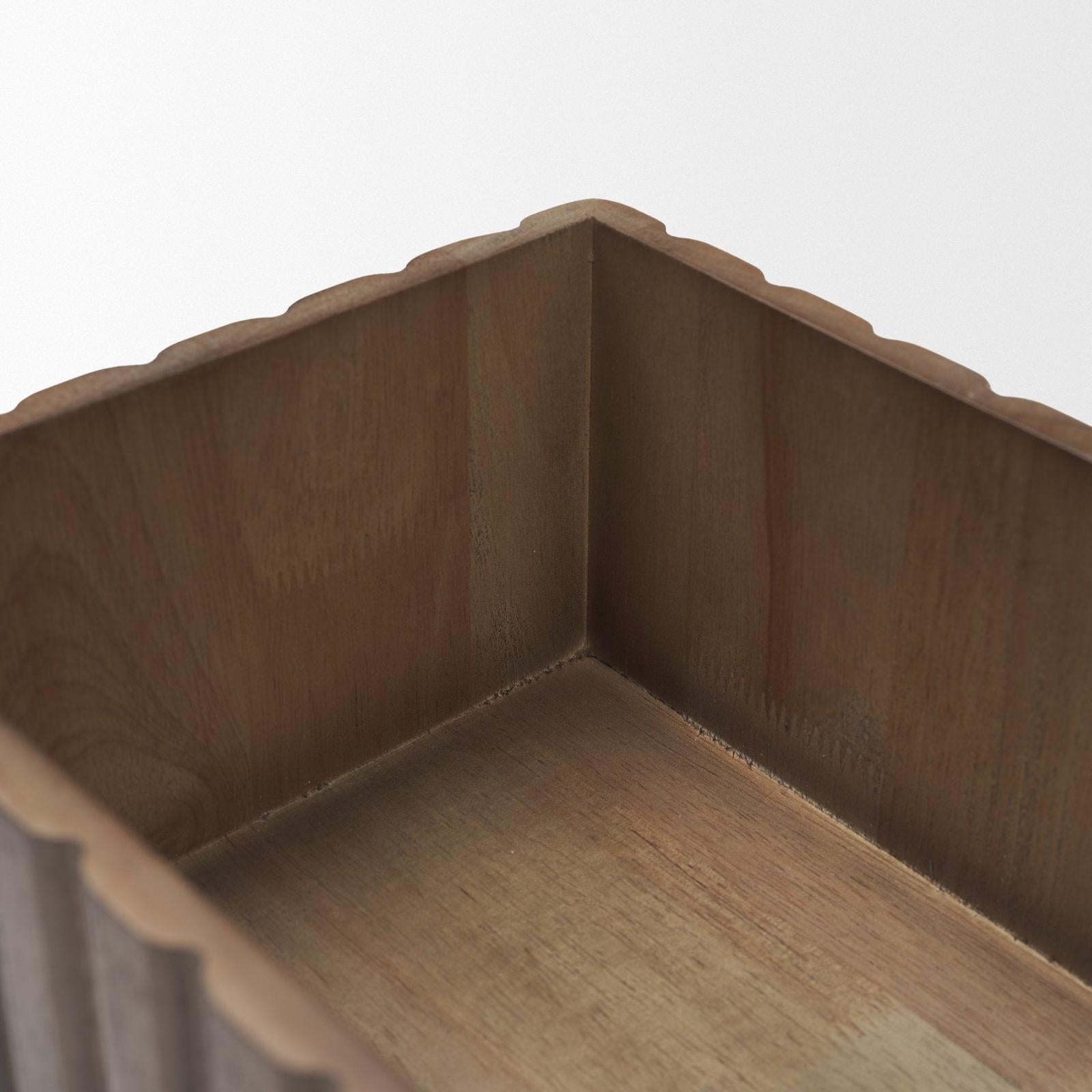 Mercana Strata Fluted Walnut Wood Decorative Box Set