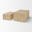 Mercana Strata Fluted Walnut Wood Decorative Box Set