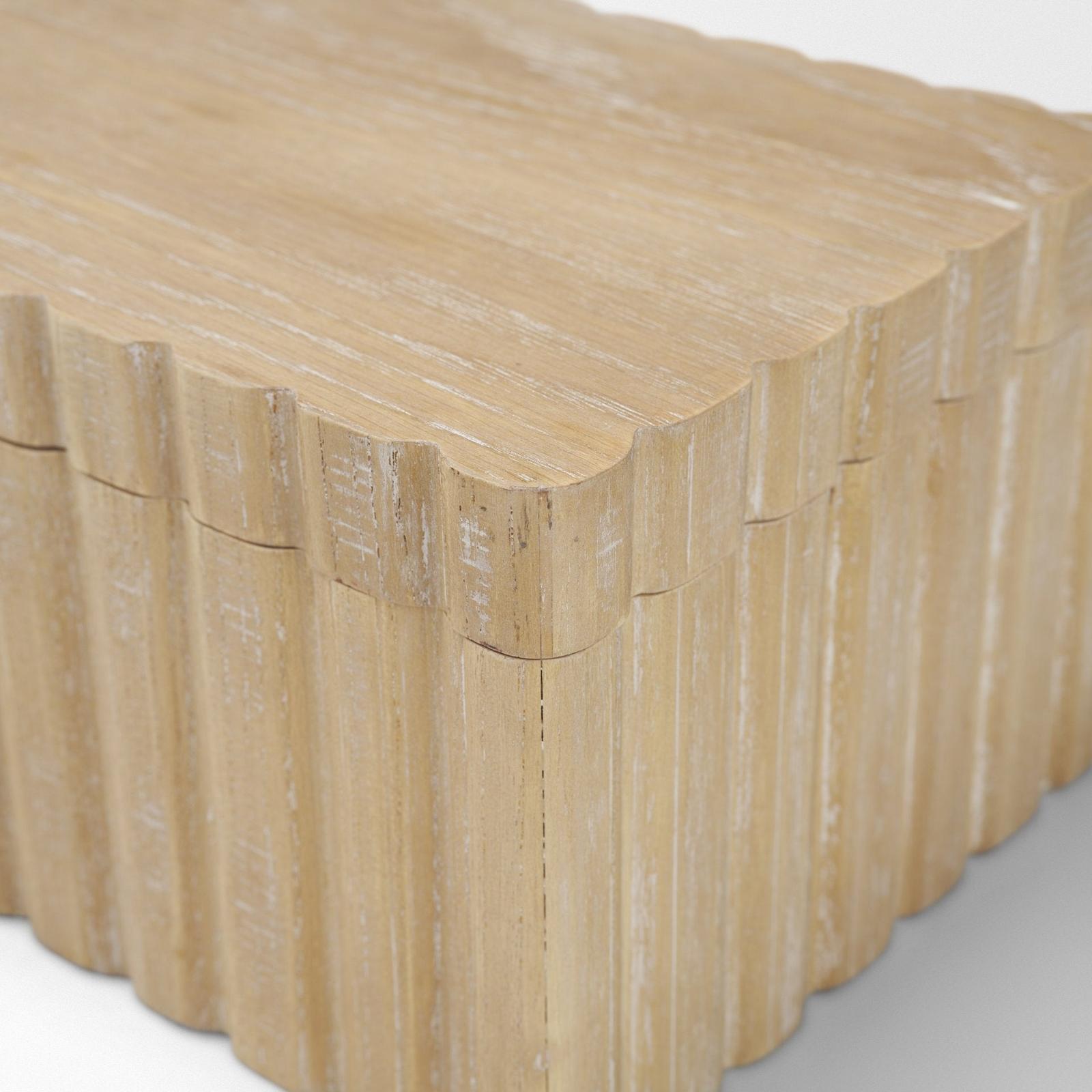 Mercana Strata Fluted Walnut Wood Decorative Box Set