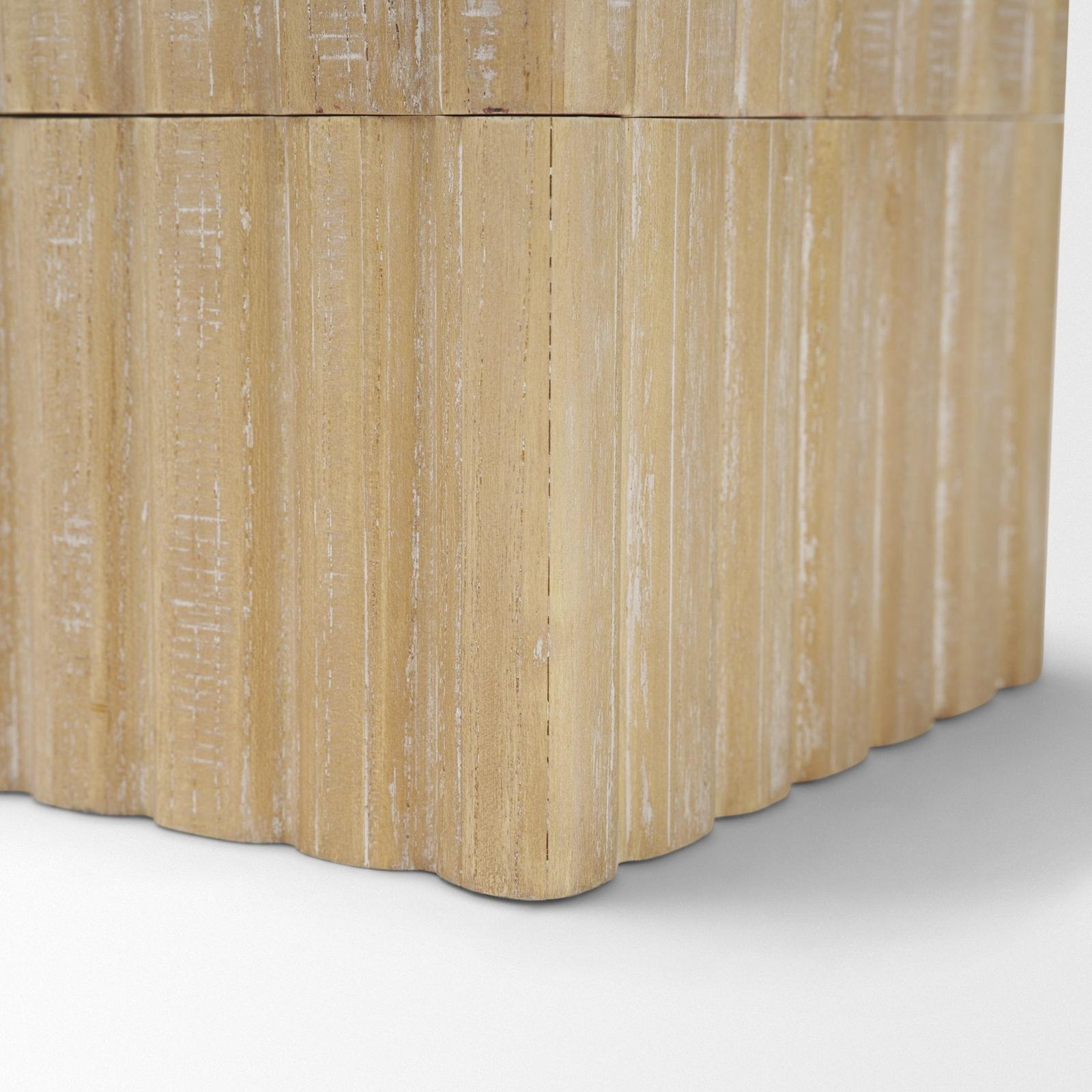 Mercana Strata Fluted Walnut Wood Decorative Box Set