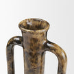 Mercana Aven Mottled Brown Glazed Ceramic Tall Neck Decorative Vase w/ Handles