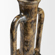 Mercana Aven Mottled Brown Glazed Ceramic Tall Neck Decorative Vase w/ Handles