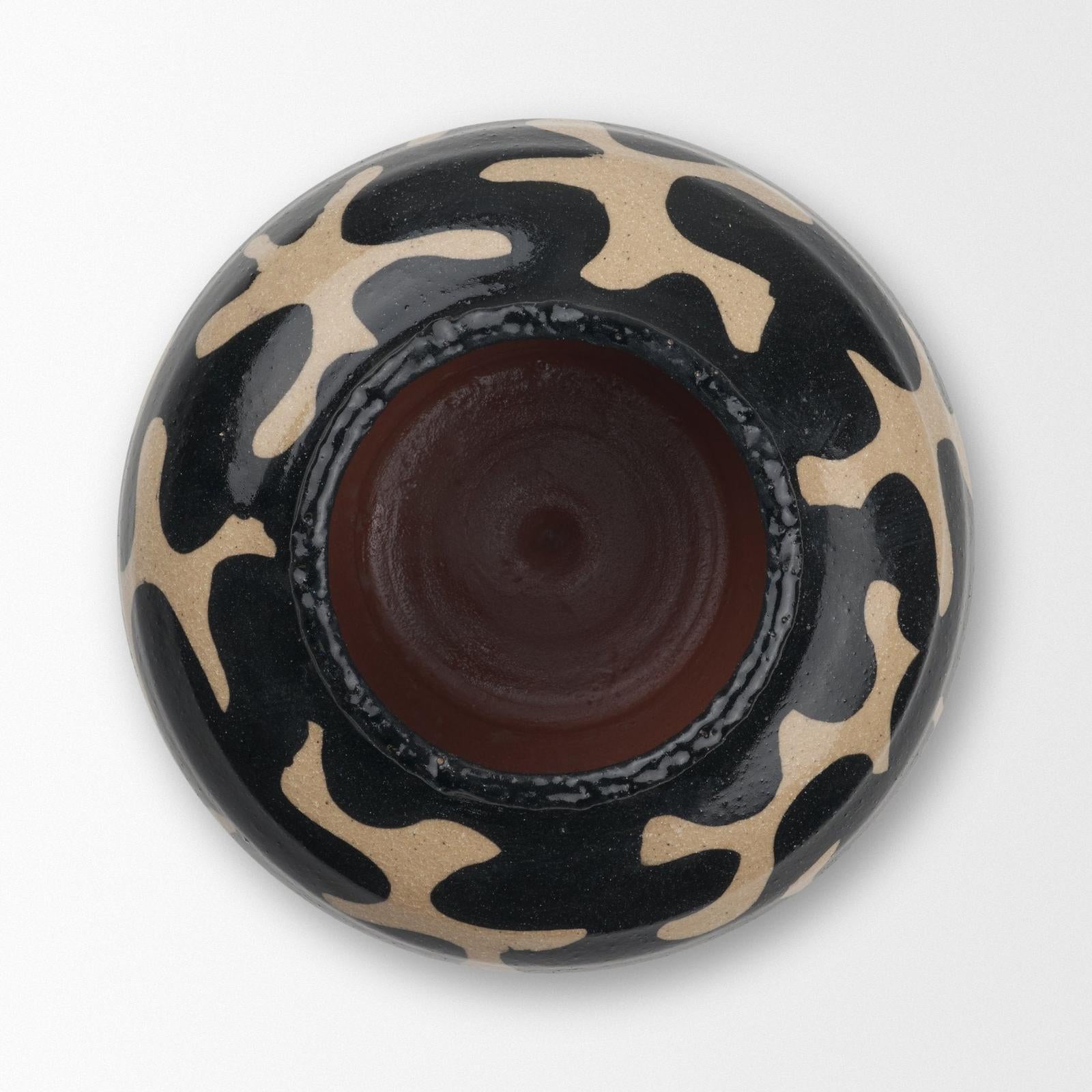 Mercana Bosma Black and Cream Ceramic Urn