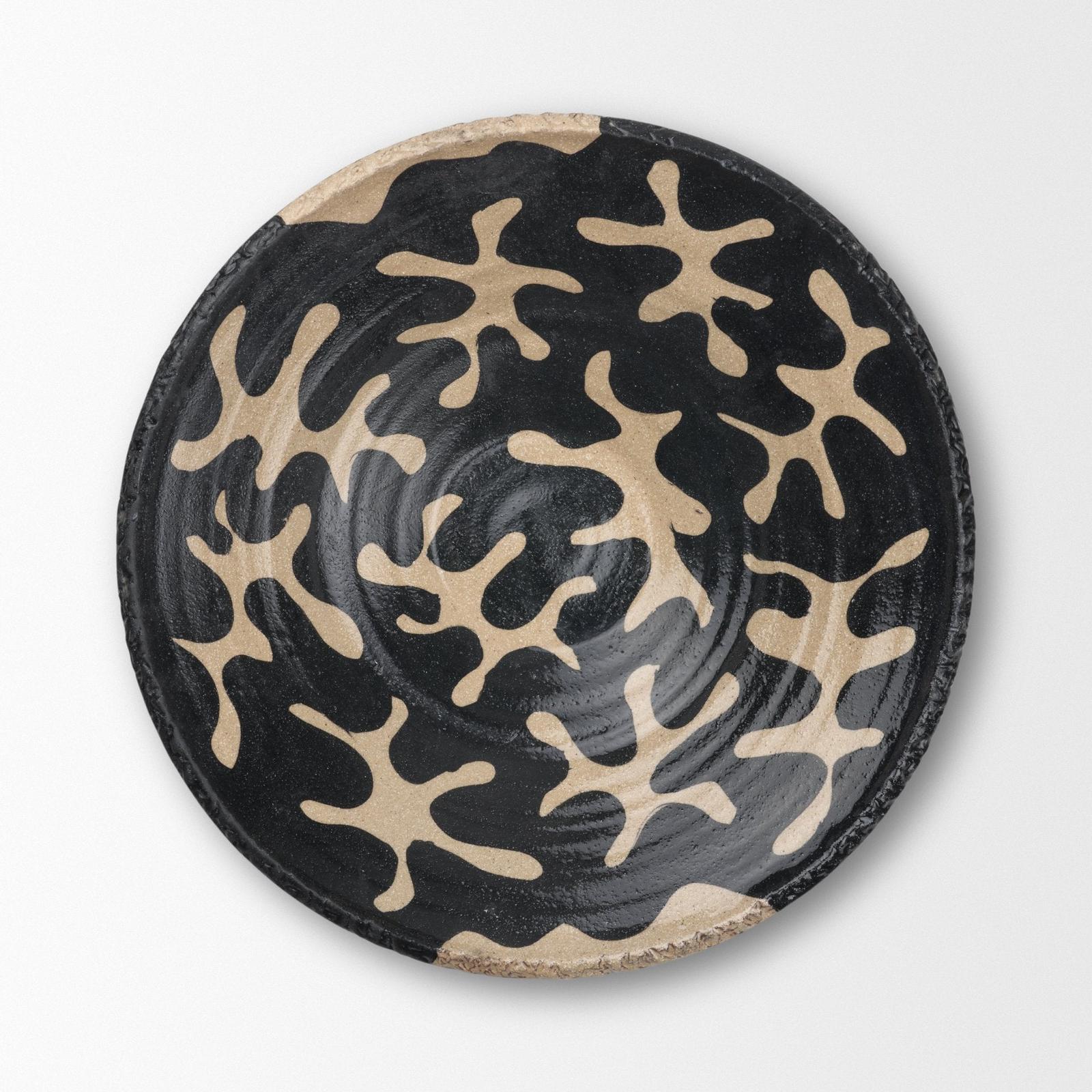 Mercana Bosma Black and Cream Ceramic Decorative Bowl