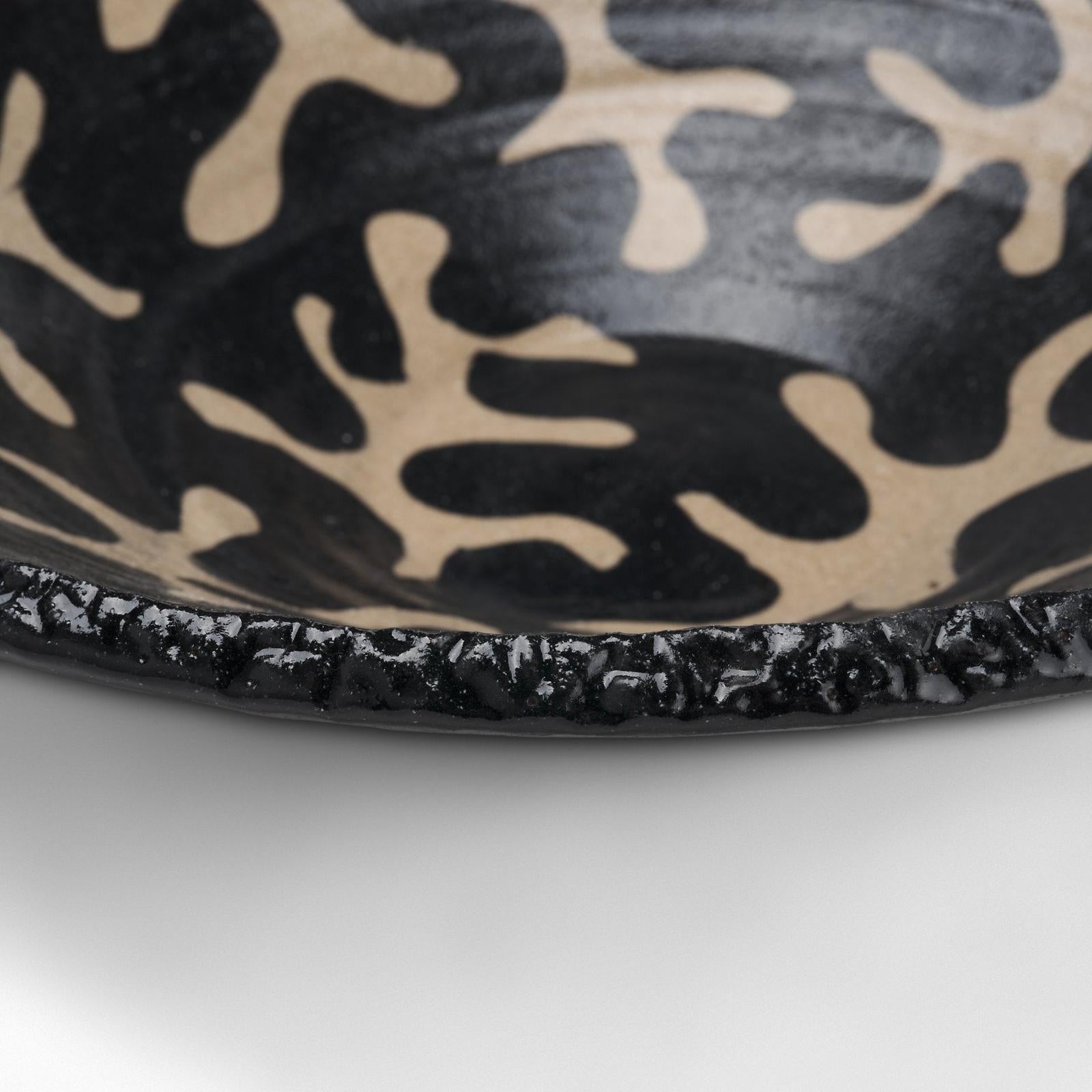 Mercana Bosma Black and Cream Ceramic Decorative Bowl
