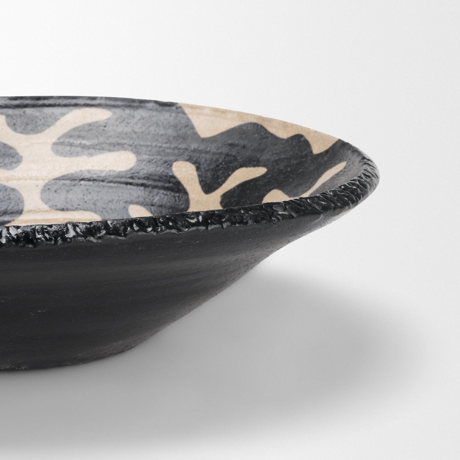 Mercana Bosma Black and Cream Ceramic Decorative Bowl