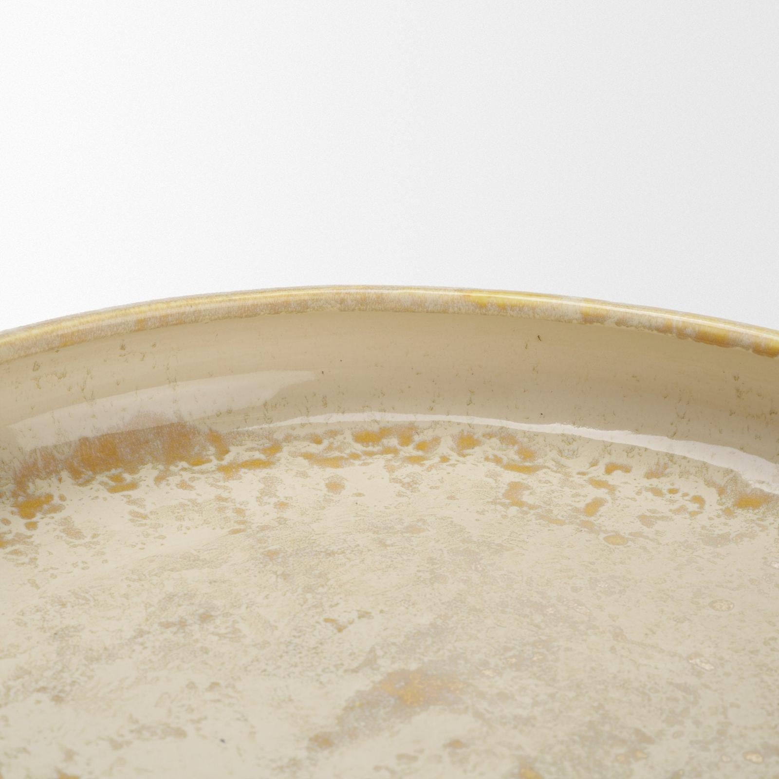 Mercana Ophelia Cream and Beige Glazed Terracotta Decorative Bowl