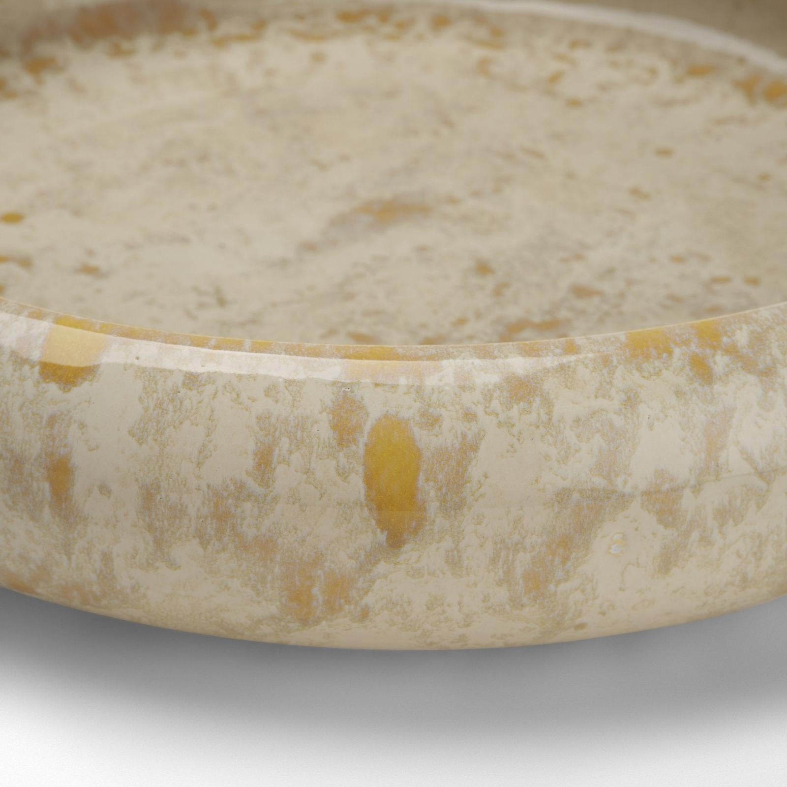 Mercana Ophelia Cream and Beige Glazed Terracotta Decorative Bowl