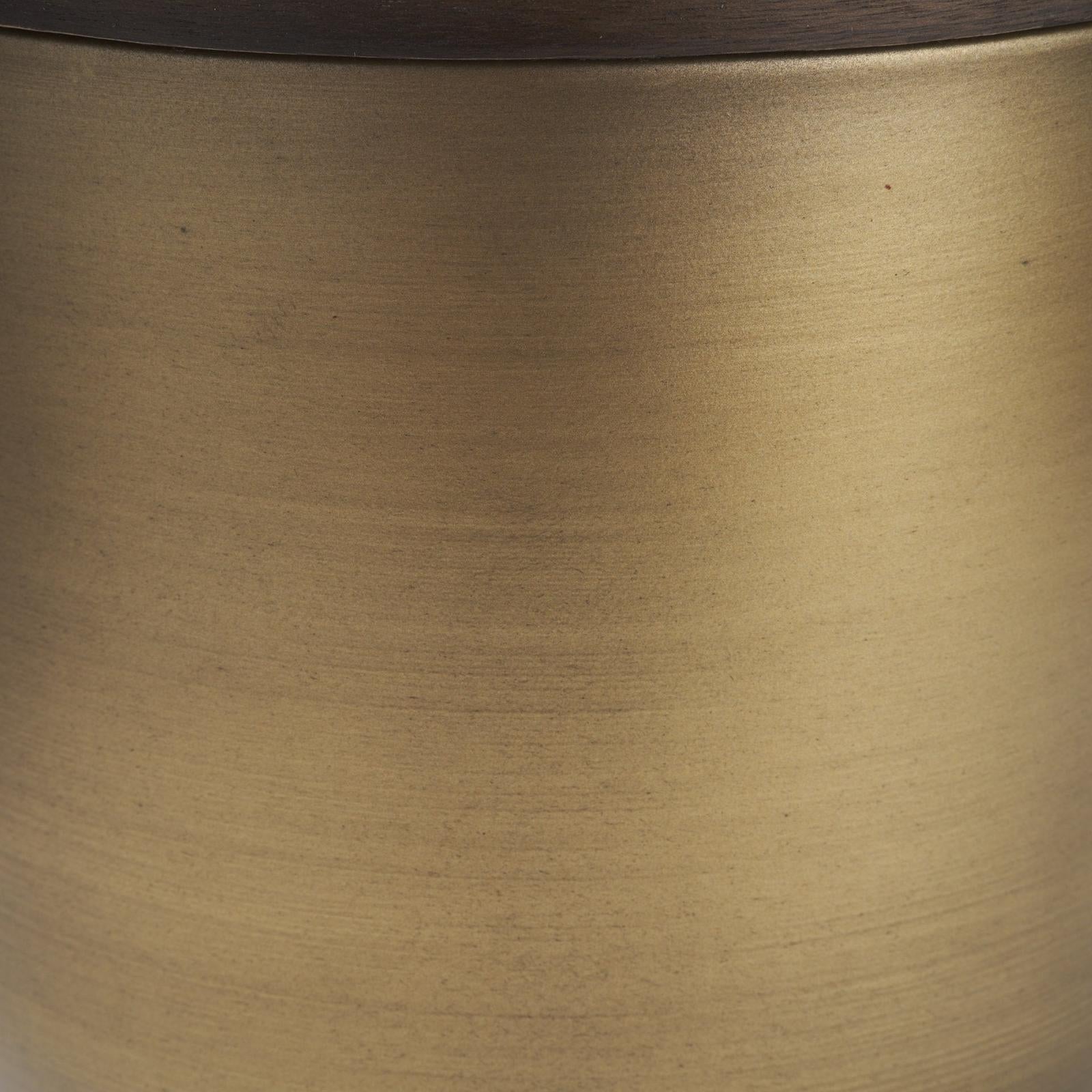 Mercana Voss Brass Metal w/ Dark Brown Lid Canister Set