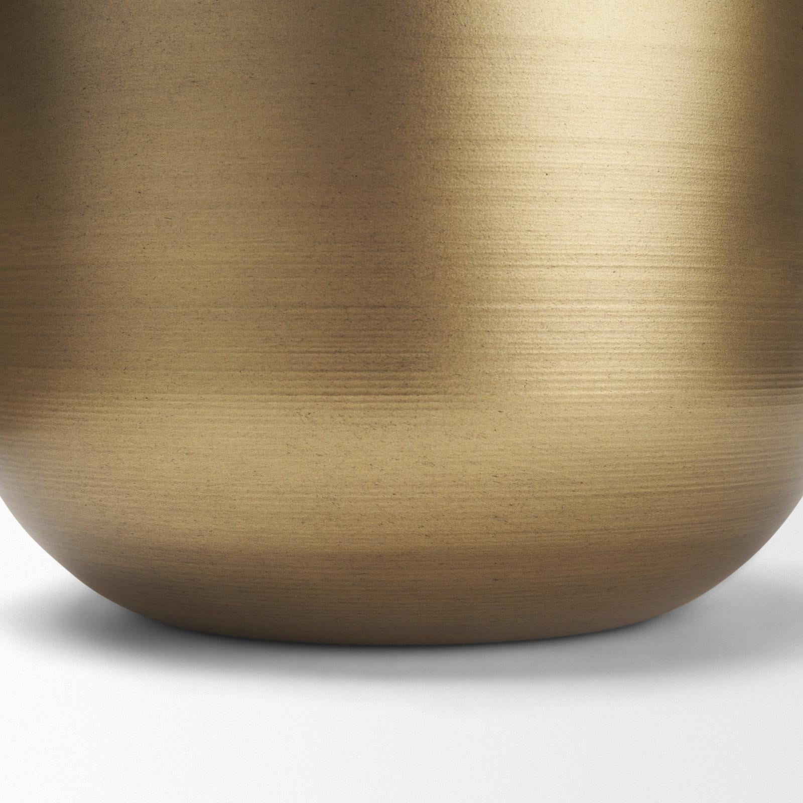 Mercana Voss Brass Metal w/ Dark Brown Lid Canister Set