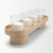 Mercana Plinth Wood w/ Glass Candle Holder