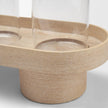 Mercana Plinth Wood w/ Glass Candle Holder