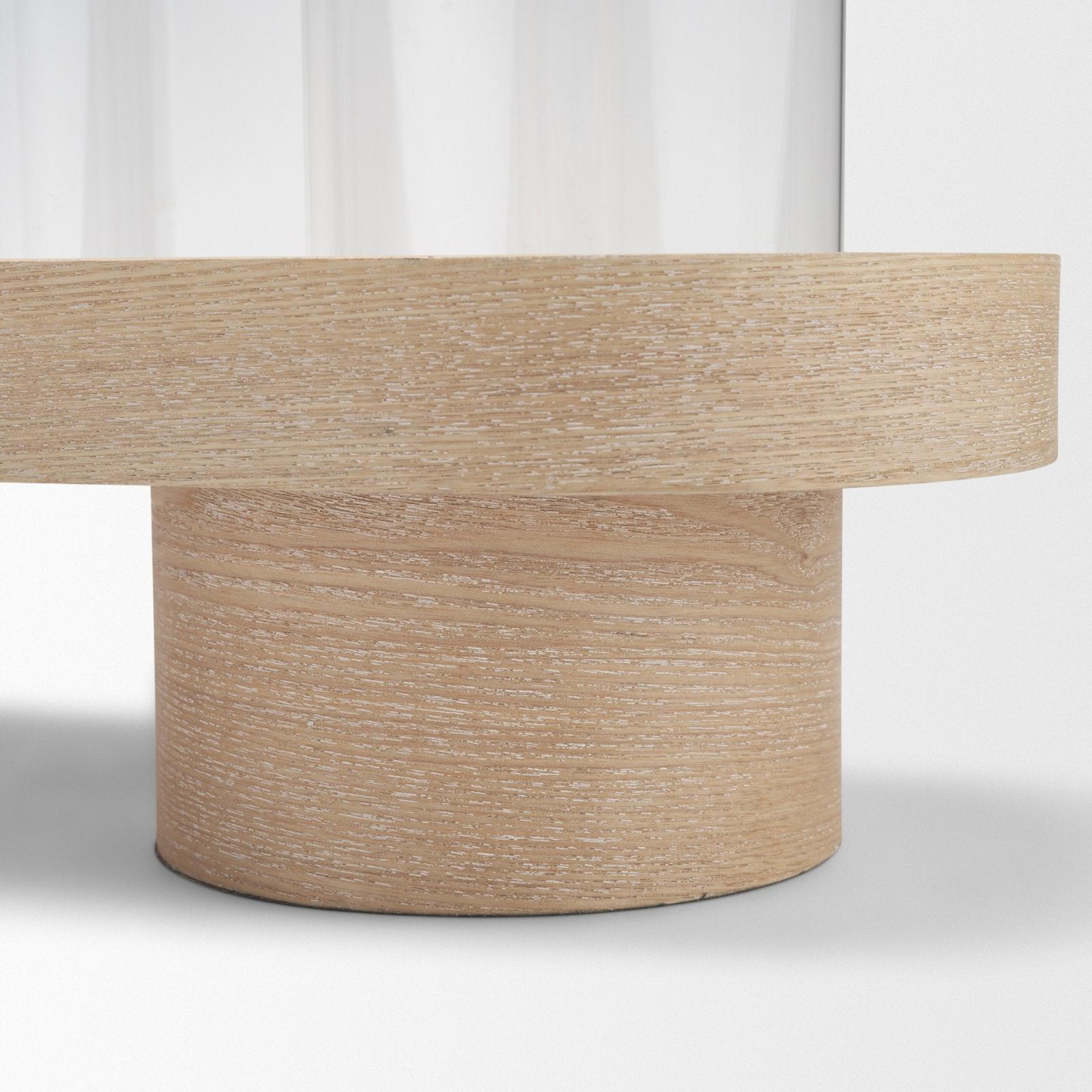 Mercana Plinth Wood w/ Glass Candle Holder