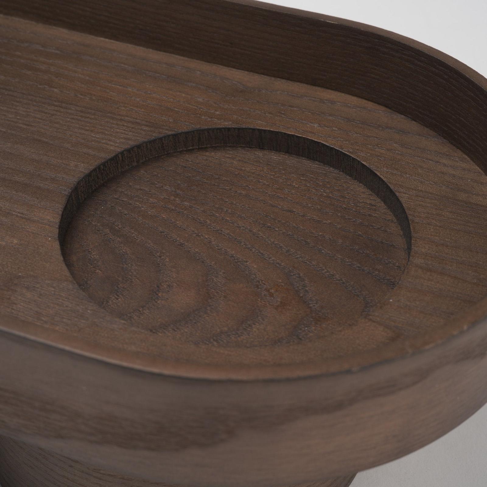 Mercana Plinth Wood w/ Glass Candle Holder