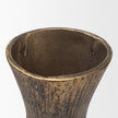 Mercana Patine Metal Fluted Hourglass Decorative Vase