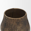Mercana Patine Wide Metal Fluted Decorative Vase