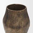 Mercana Patine Wide Metal Fluted Decorative Vase