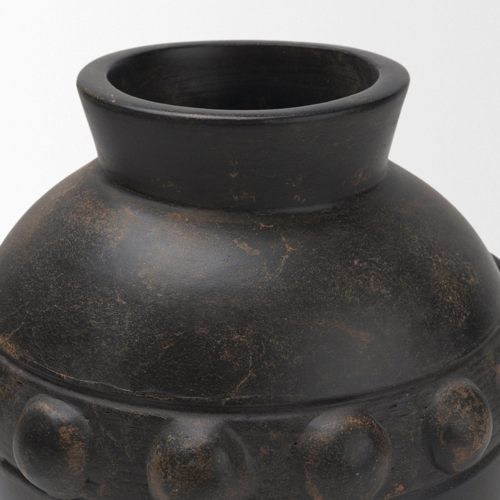 Mercana Douro Earthy Brown Dotted Vase