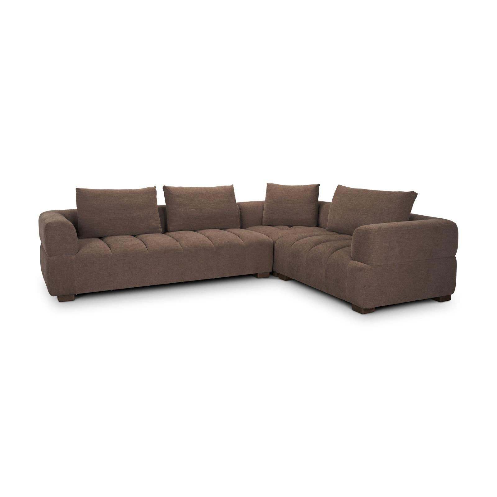 Mercana Warner Channel 3 Piece Sofa Set w/Corner Piece w/Back Cushions
