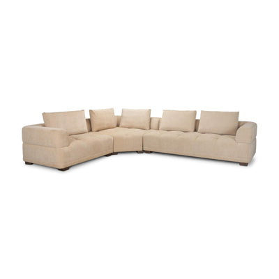 Mercana Warner Quilt 3 Piece Sofa Set w/Corner Piece w/Back Cushions
