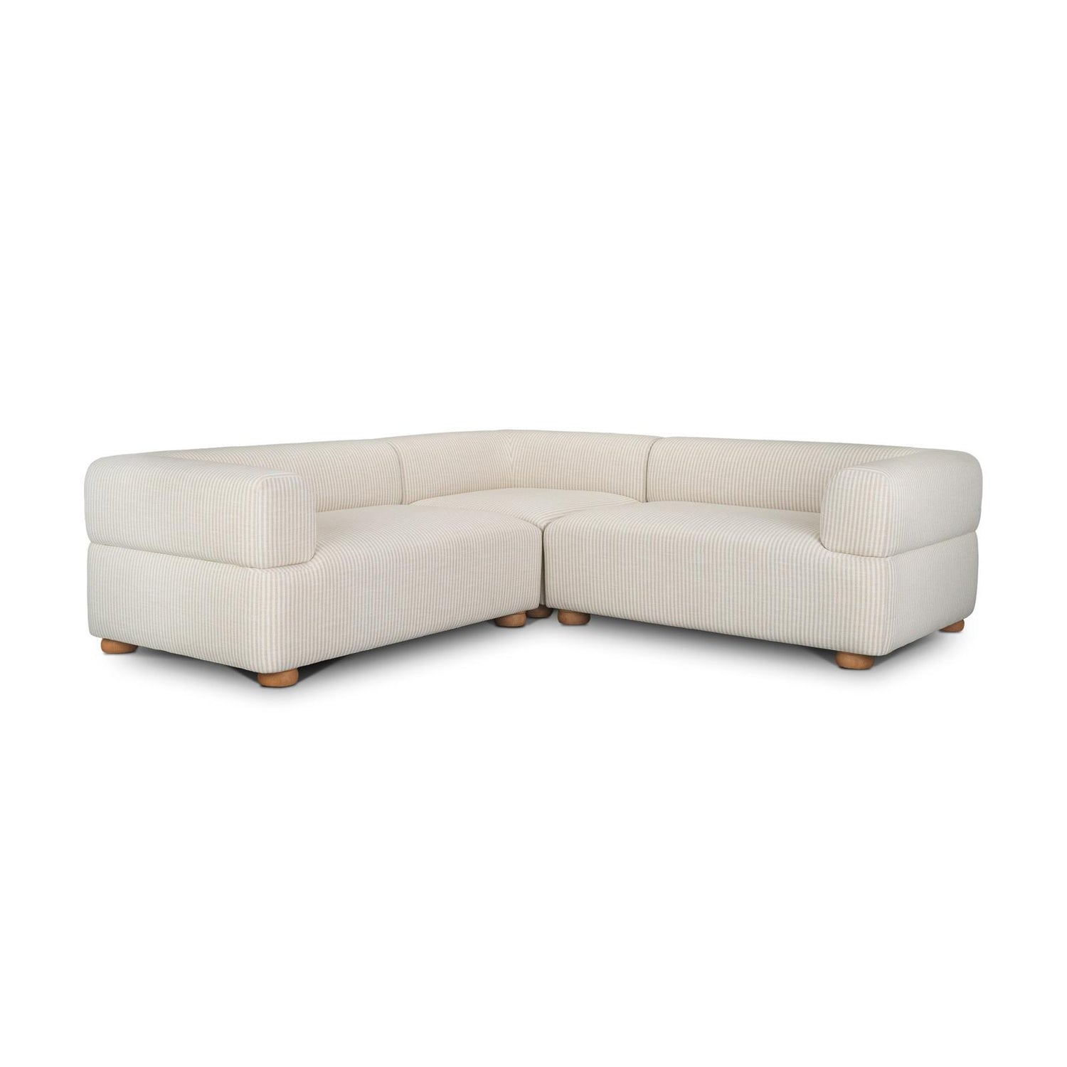 Mercana Warner Stripe 3 Piece Sofa Set w/Corner Piece