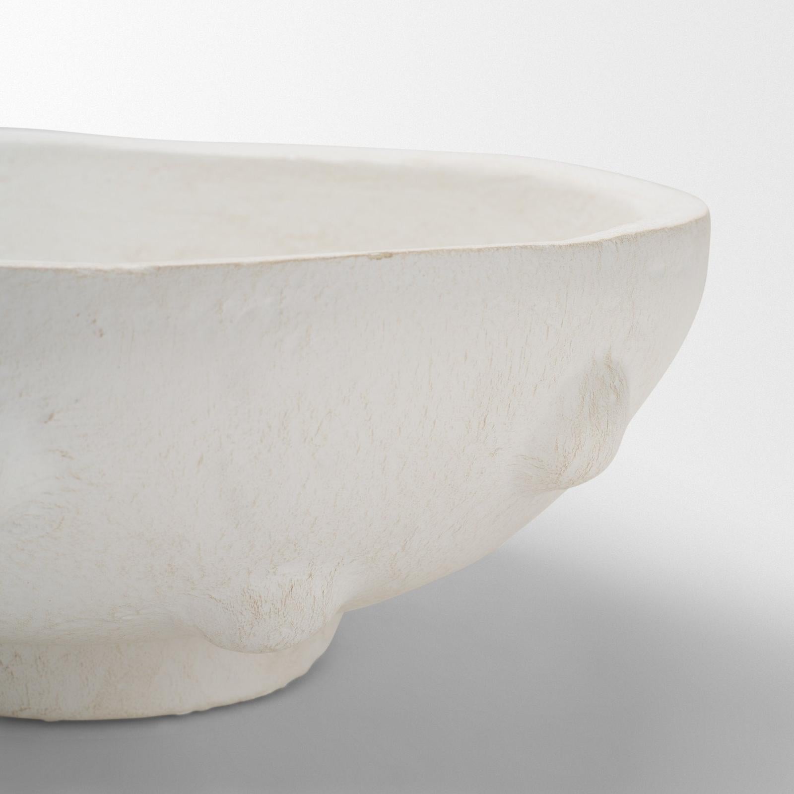Mercana Punto White Paper Mache Dotted Centerpiece Bowl