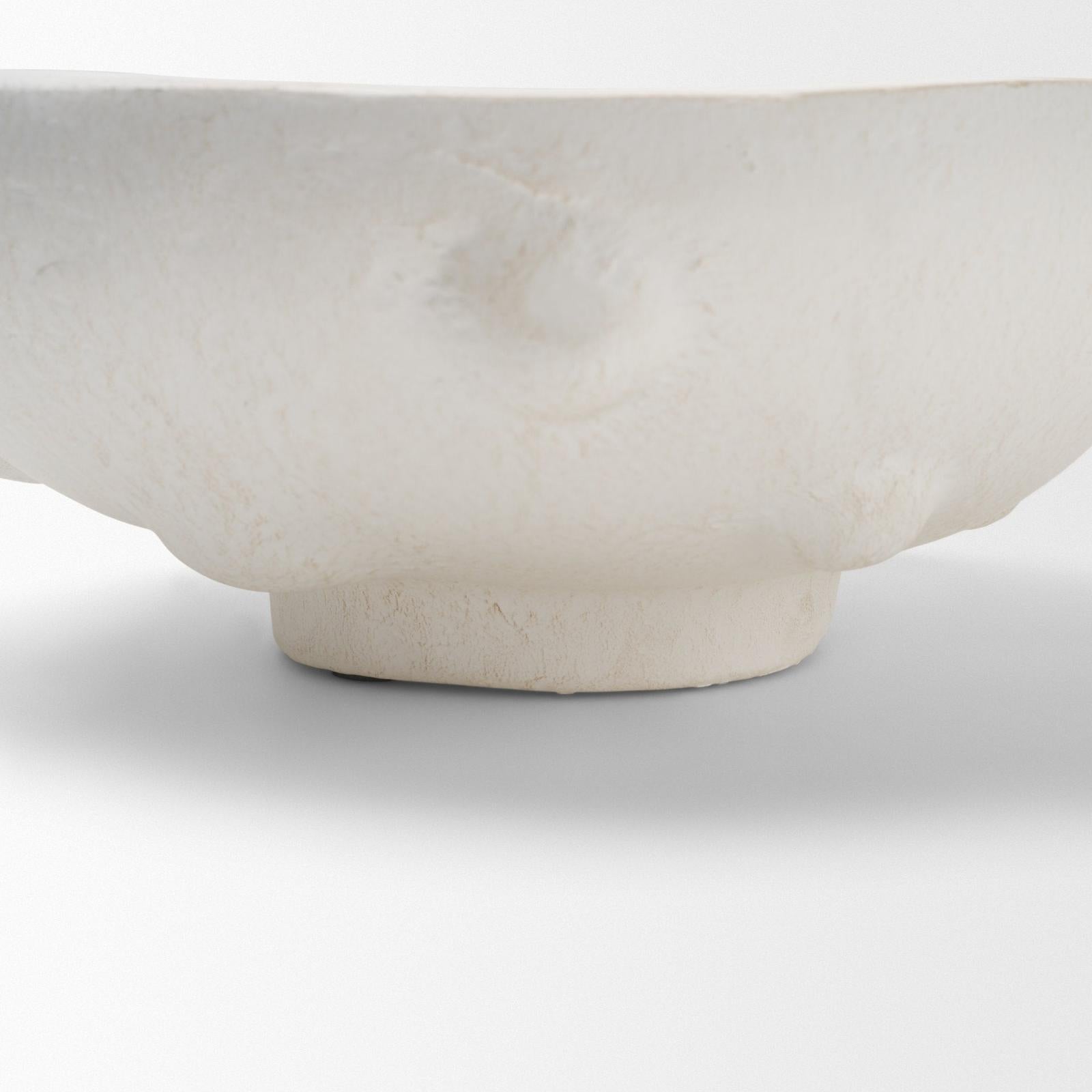 Mercana Punto White Paper Mache Dotted Centerpiece Bowl