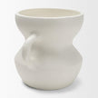 Mercana Mika Wide White Ceramic Vase w/ Handles