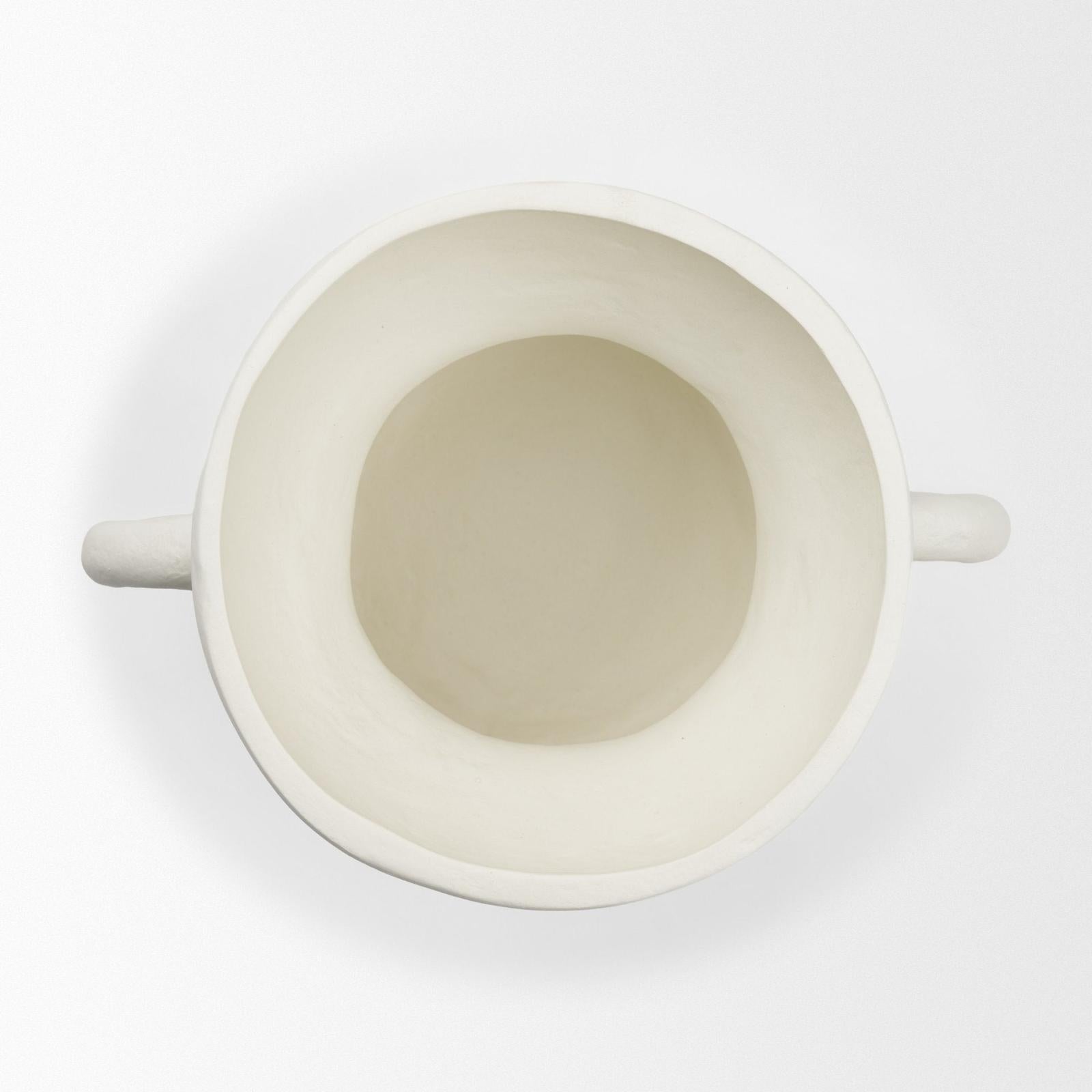 Mercana Mika Wide White Ceramic Vase w/ Handles