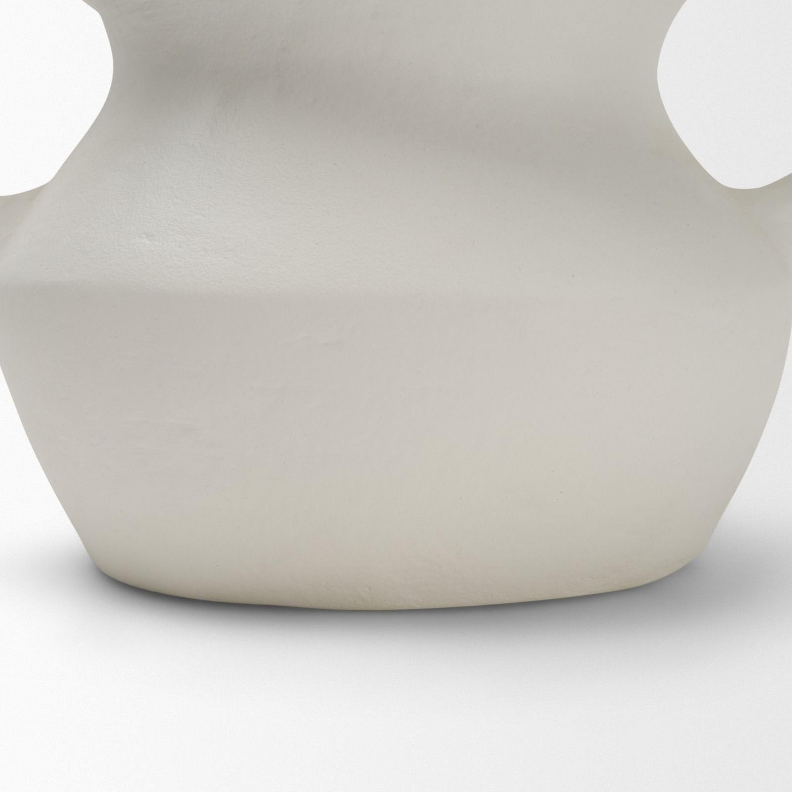 Mercana Mika Wide White Ceramic Vase w/ Handles