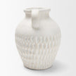 Mercana Basma White Scale Textured Ceramic Vase w/ Handles