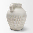 Mercana Basma White Scale Textured Ceramic Vase w/ Handles