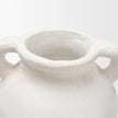 Mercana Basma White Scale Textured Ceramic Vase w/ Handles