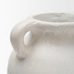 Mercana Basma White Scale Textured Ceramic Vase w/ Handles