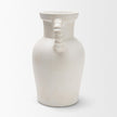 Mercana Trenza White Ceramic Vase w/ Twisted Handles