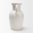 Mercana Trenza White Ceramic Vase w/ Twisted Handles