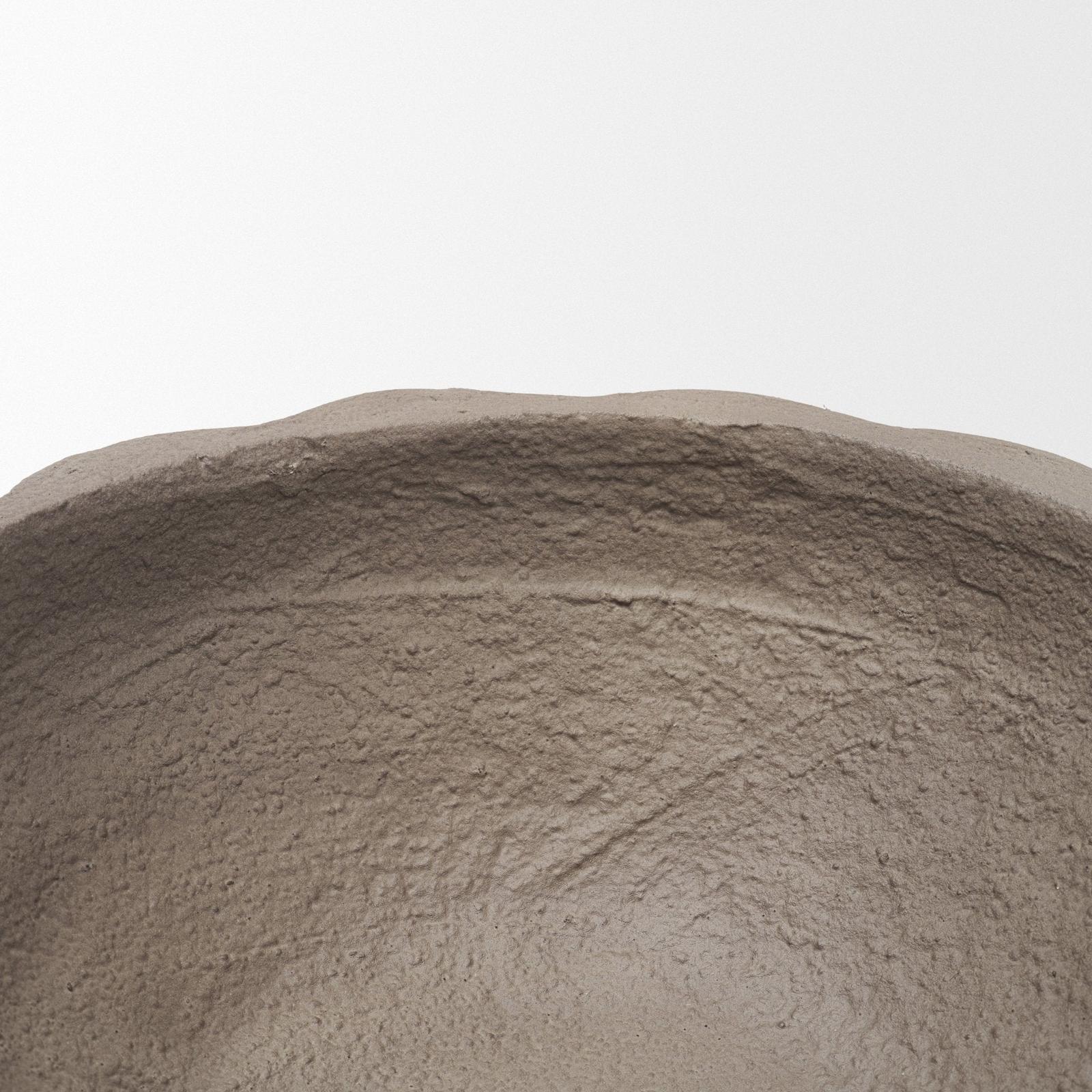 Mercana Konya Earthen Gray-Brown Dotted Paper Mache Centerpiece Bowl