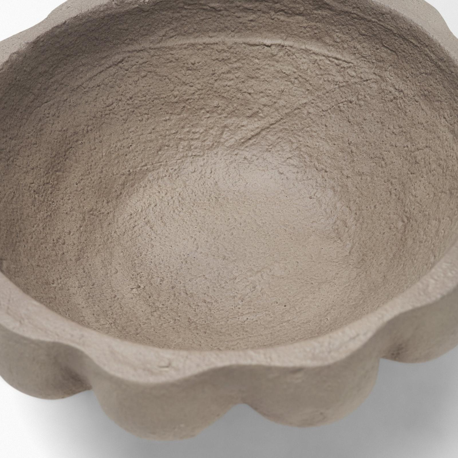 Mercana Konya Earthen Gray-Brown Dotted Paper Mache Centerpiece Bowl