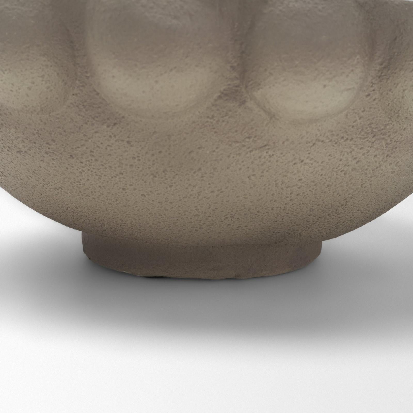 Mercana Konya Earthen Gray-Brown Dotted Paper Mache Centerpiece Bowl